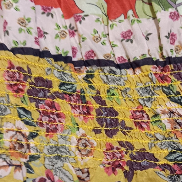 Johnny Was Maxi Dress Silk Patchwork SzL Green/Red Floral Boho Lightweight - Picture 12 of 15